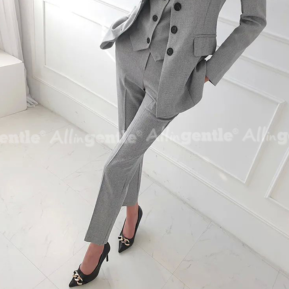 Womens Blazer - Allingentle Maßgeschneiderte Damen-Hosenanzüge, 3-teiliger Anzug, schmale