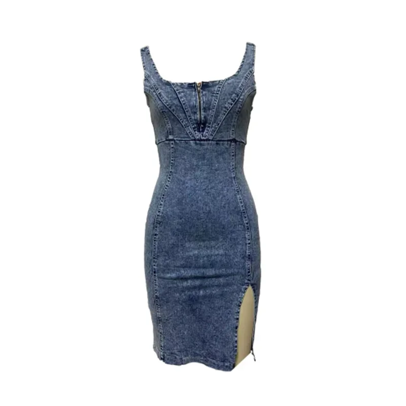 Vintage Slim Fit Denim-Wickelk – Midi Dress Bewertung und Preis