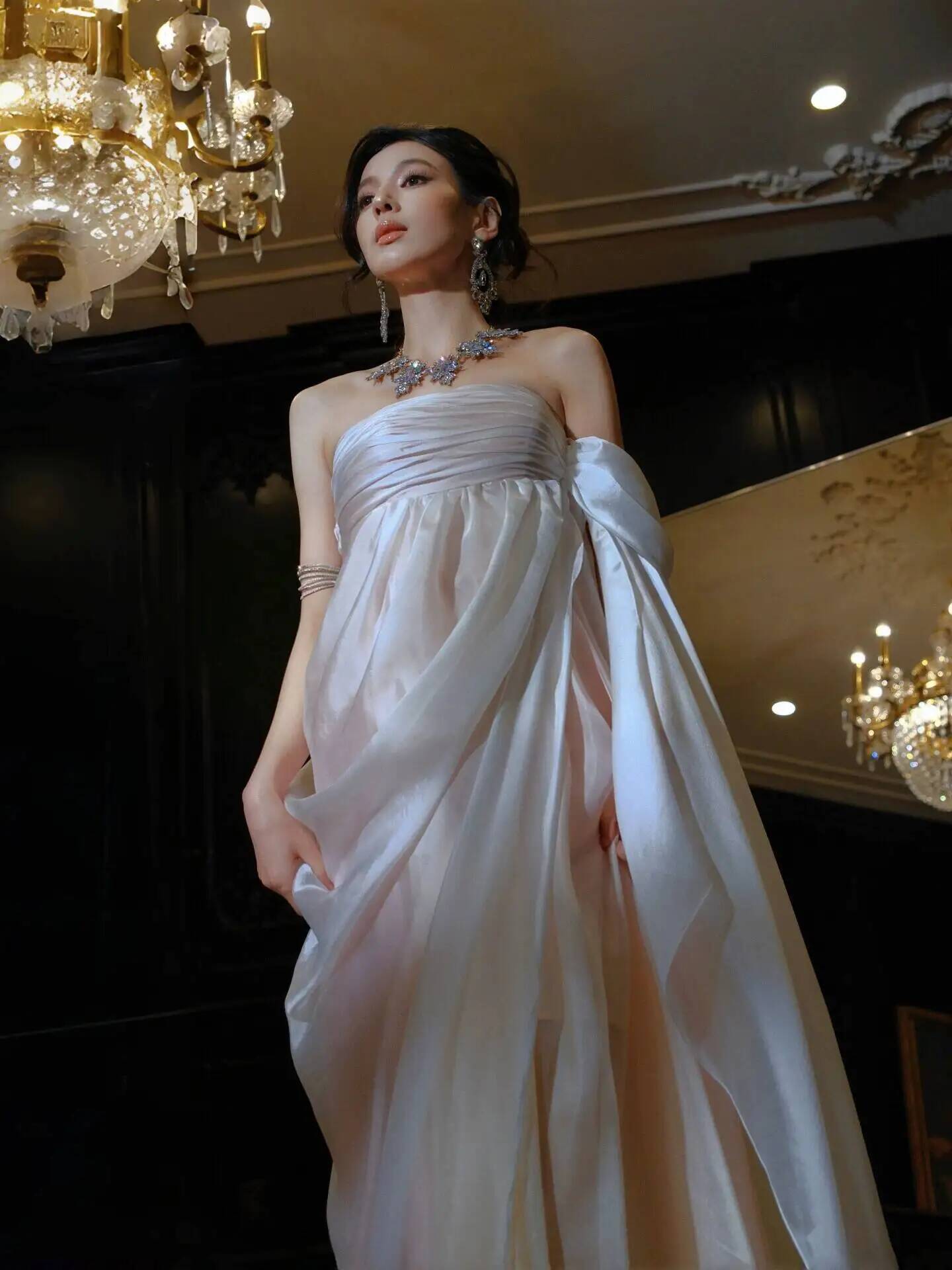 Trägerloses, fließendes Chiffo – Evening Gown Bewertung und Preis