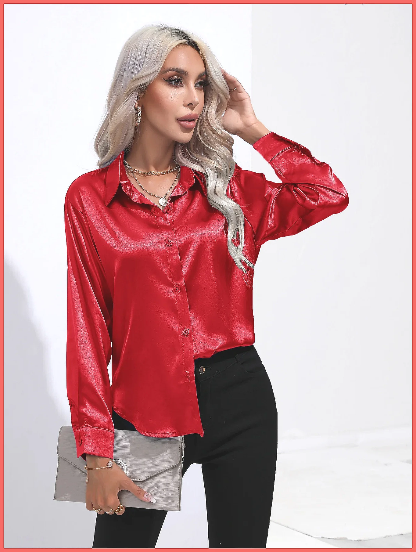 2025 Frühling Sommer Satin-Hem – Silk Blouse Bewertung und Preis