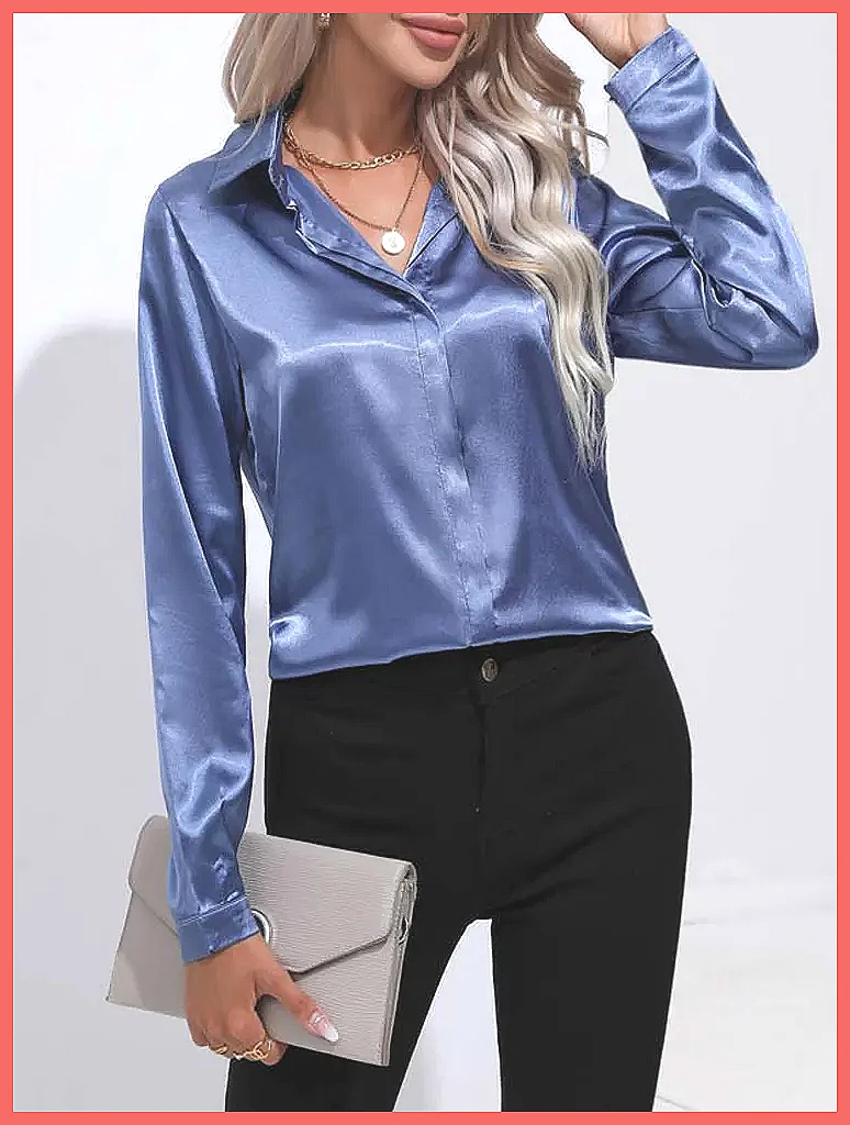 2025 Frühling Sommer Satin-Hem – Silk Blouse Bewertung und Preis