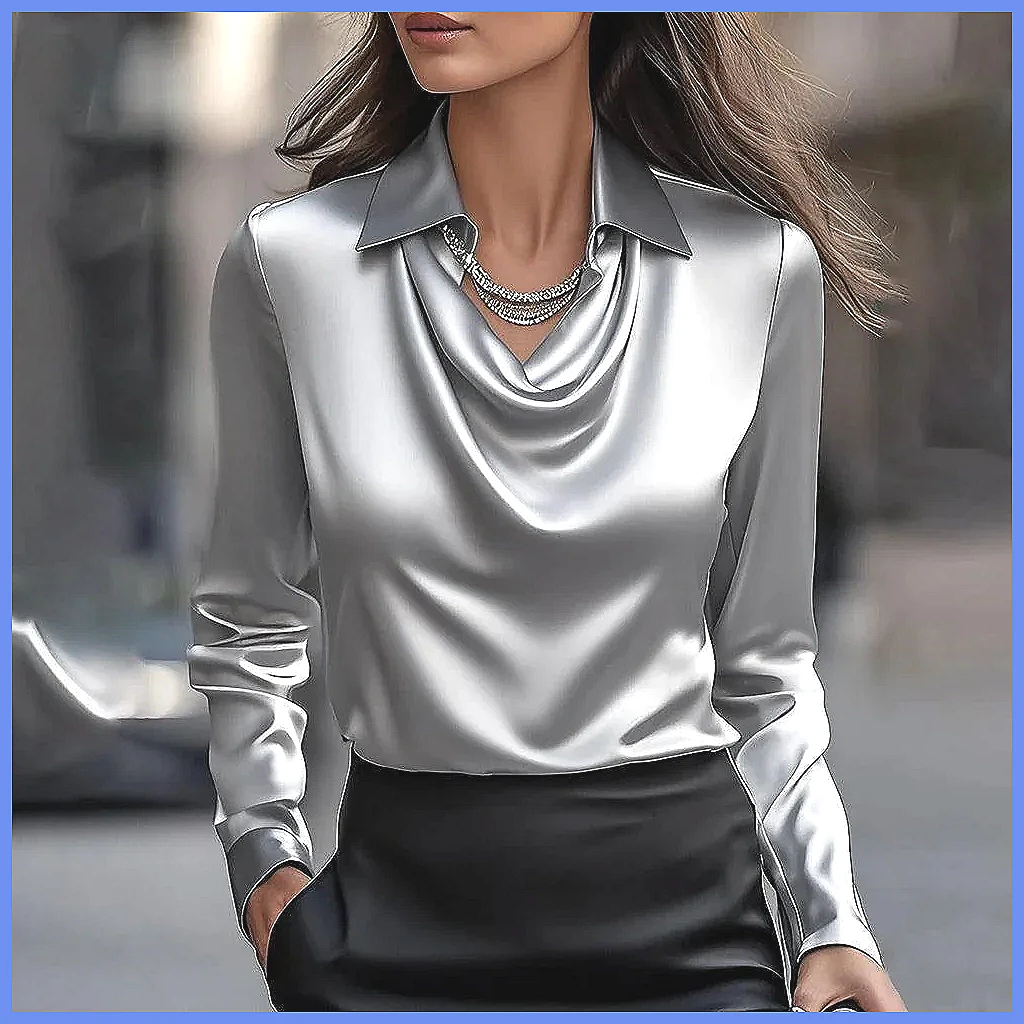 Vintage Satin-Bluse für Damen, – Silk Blouse Bewertung und Preis