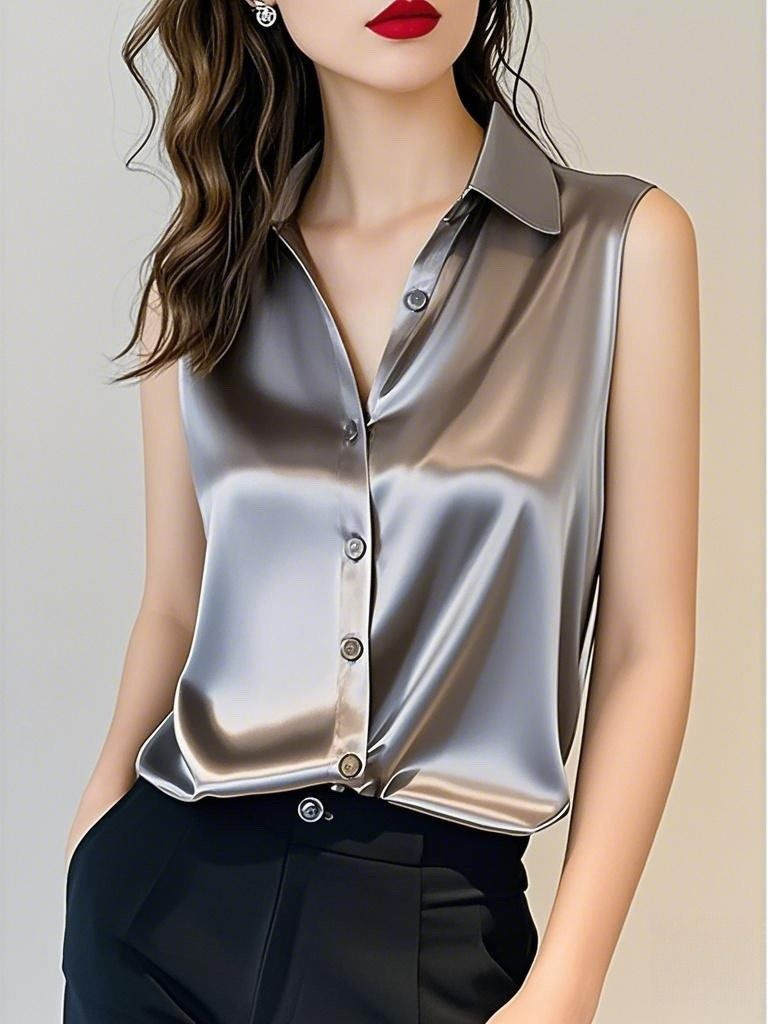 Elegante Graue Seiden-Acetat-S – Silk Blouse Bewertung und Preis